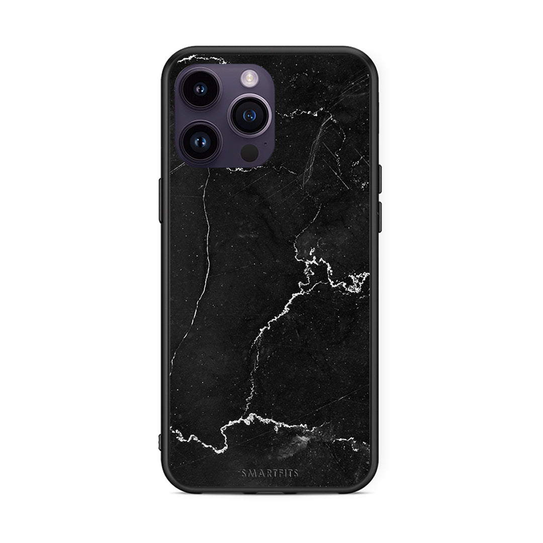iPhone 15 Pro Marble Black θήκη από τη Smartfits με σχέδιο στο πίσω μέρος και μαύρο περίβλημα | Smartphone case with colorful back and black bezels by Smartfits