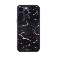 Thumbnail for 4 - iPhone 15 Pro Black Rosegold Marble case, cover, bumper