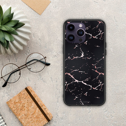 Marble Black Rosegold - iPhone 14 Pro θήκη