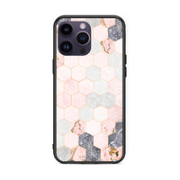 Thumbnail for 4 - iPhone 14 Pro Hexagon Pink Marble case, cover, bumper