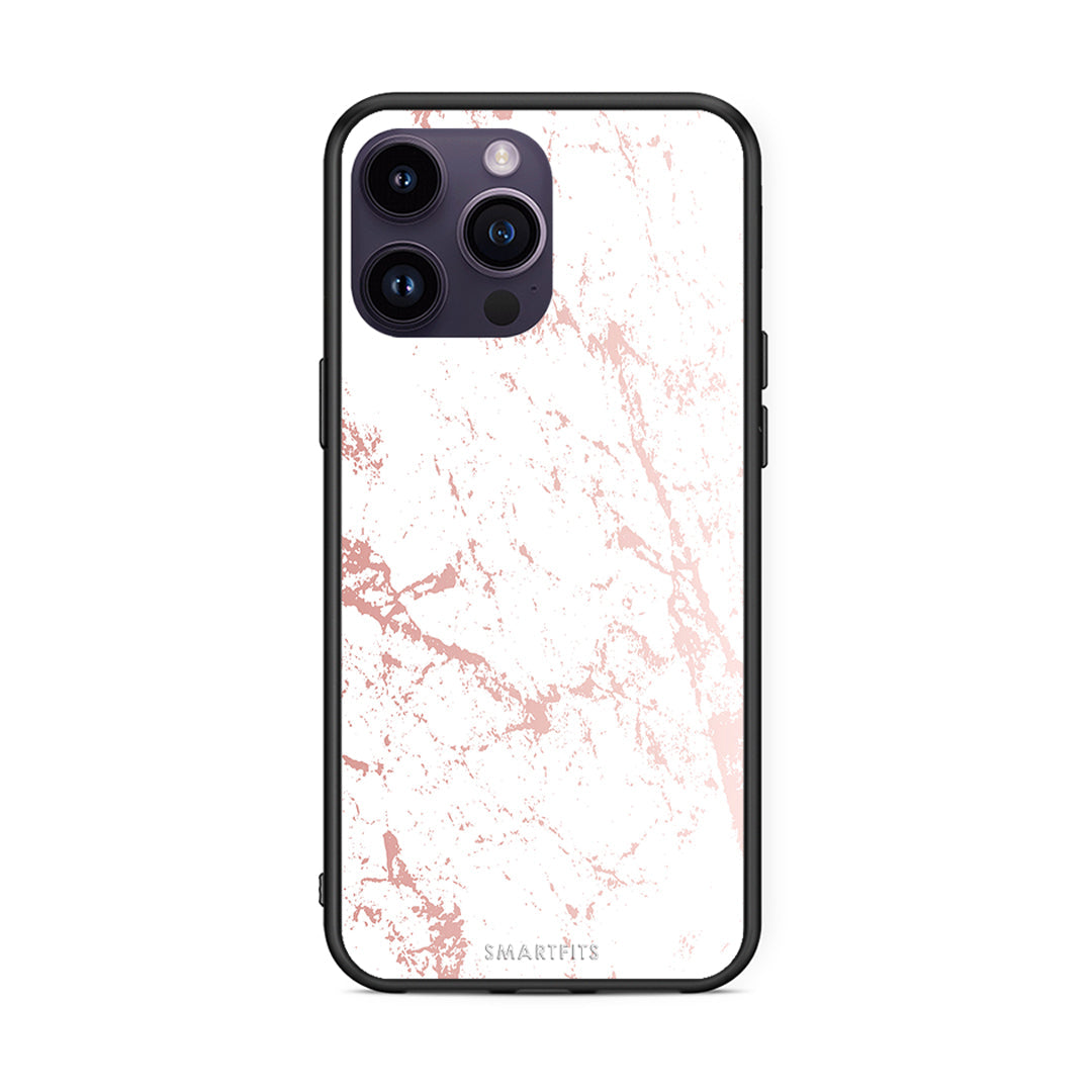 116 - iPhone 14 Pro Pink Splash Marble case, cover, bumper