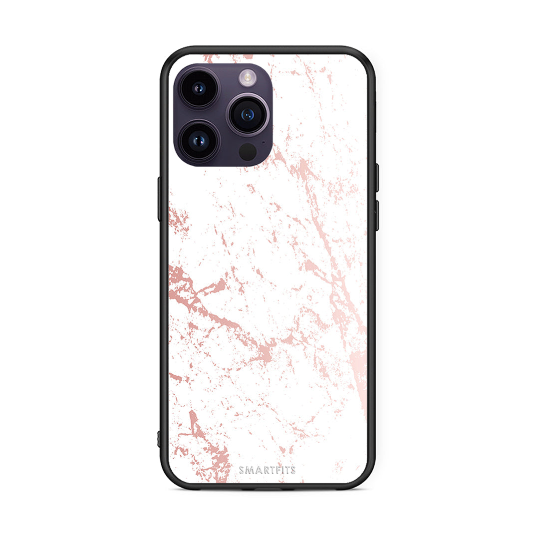116 - iPhone 15 Pro Pink Splash Marble case, cover, bumper