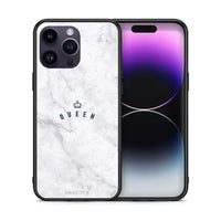 Thumbnail for Θήκη iPhone 14 Pro Queen Marble από τη Smartfits με σχέδιο στο πίσω μέρος και μαύρο περίβλημα | iPhone 14 Pro Queen Marble case with colorful back and black bezels