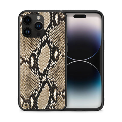 Θήκη iPhone 14 Pro Max Fashion Snake Animal από τη Smartfits με σχέδιο στο πίσω μέρος και μαύρο περίβλημα | iPhone 14 Pro Max Fashion Snake Animal case with colorful back and black bezels