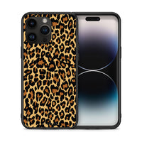 Thumbnail for Θήκη iPhone 14 Pro Max Leopard Animal από τη Smartfits με σχέδιο στο πίσω μέρος και μαύρο περίβλημα | iPhone 14 Pro Max Leopard Animal case with colorful back and black bezels