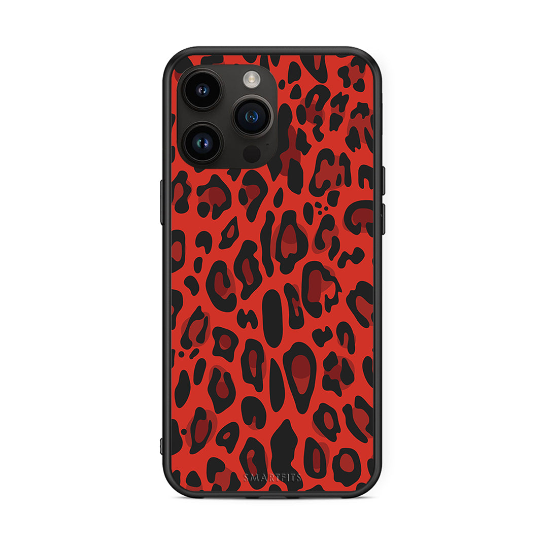 4 - iPhone 14 Pro Max Red Leopard Animal case, cover, bumper