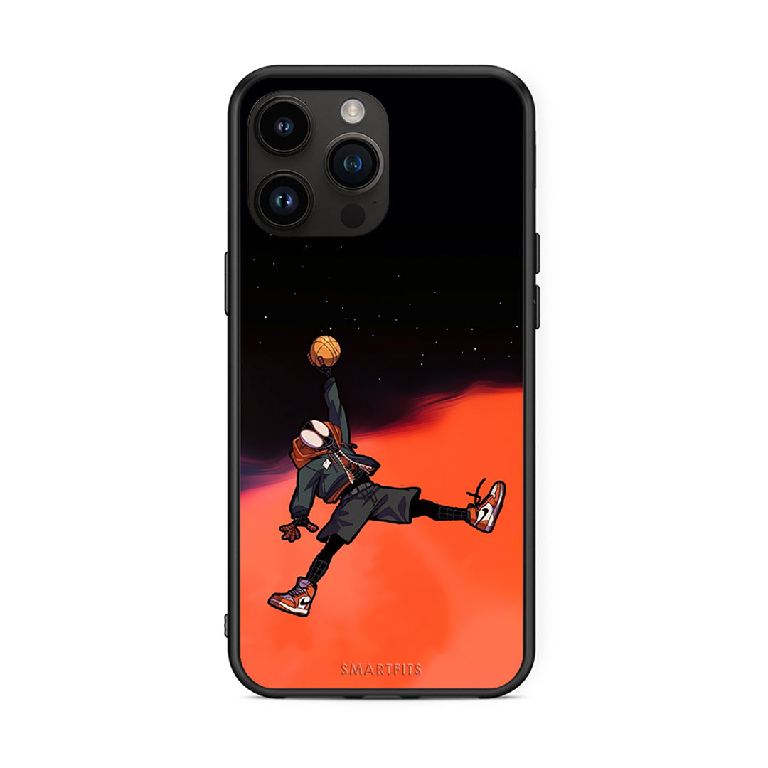 iPhone 15 Pro Max Basketball Hero θήκη από τη Smartfits με σχέδιο στο πίσω μέρος και μαύρο περίβλημα | Smartphone case with colorful back and black bezels by Smartfits