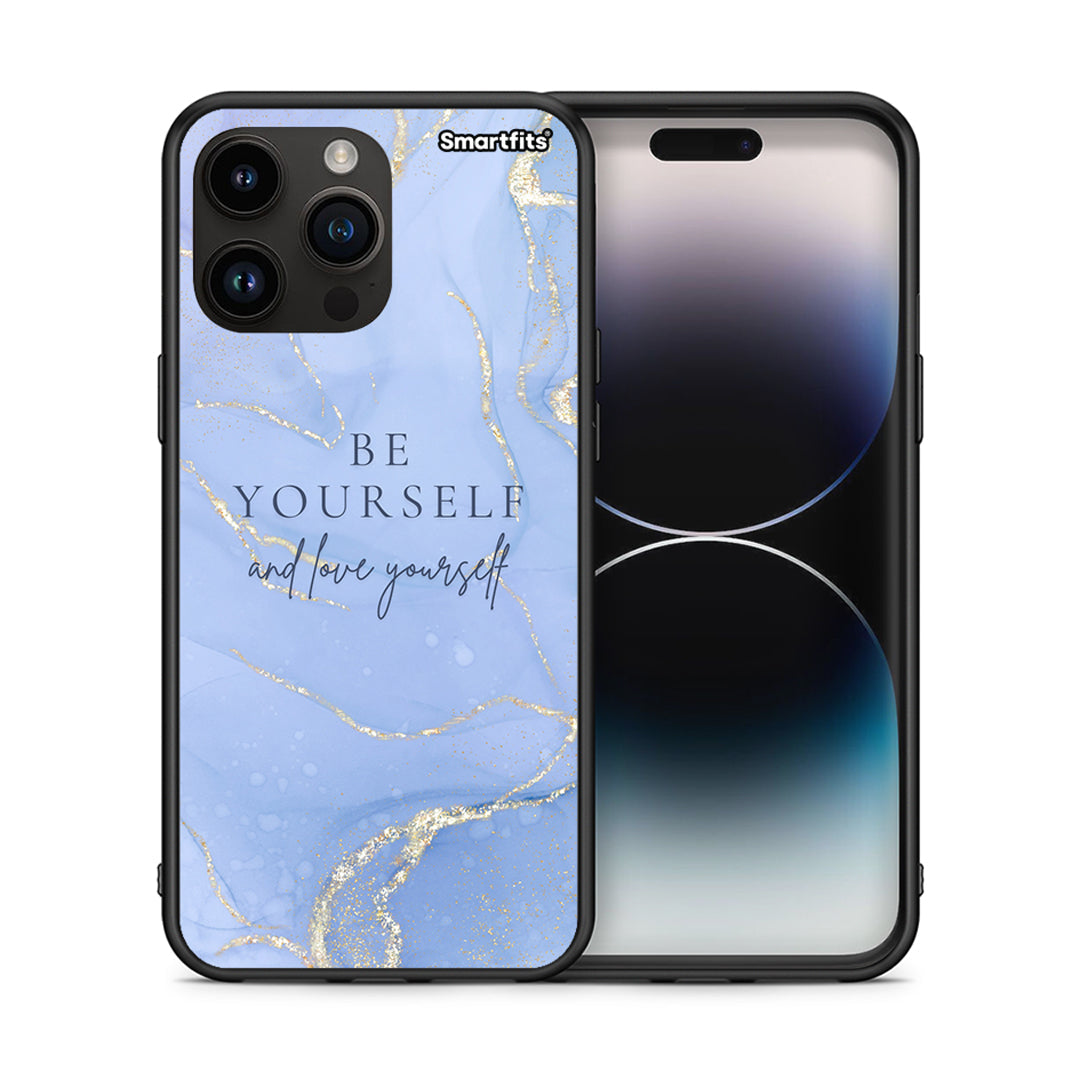 Θήκη iPhone 15 Pro Max Be Yourself από τη Smartfits με σχέδιο στο πίσω μέρος και μαύρο περίβλημα | iPhone 15 Pro Max Be Yourself case with colorful back and black bezels