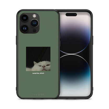 Θήκη iPhone 15 Pro Max Bitch Surprise από τη Smartfits με σχέδιο στο πίσω μέρος και μαύρο περίβλημα | iPhone 15 Pro Max Bitch Surprise case with colorful back and black bezels