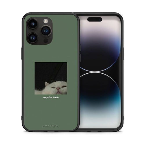 Θήκη iPhone 15 Pro Max Bitch Surprise από τη Smartfits με σχέδιο στο πίσω μέρος και μαύρο περίβλημα | iPhone 15 Pro Max Bitch Surprise case with colorful back and black bezels