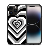 Thumbnail for Θήκη iPhone 14 Pro Max Black Hearts από τη Smartfits με σχέδιο στο πίσω μέρος και μαύρο περίβλημα | iPhone 14 Pro Max Black Hearts case with colorful back and black bezels