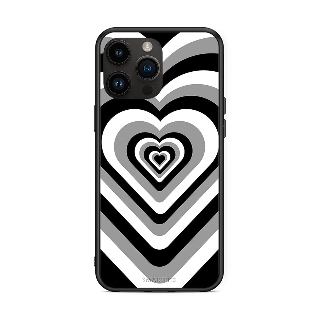 iPhone 15 Pro Max Black Hearts θήκη από τη Smartfits με σχέδιο στο πίσω μέρος και μαύρο περίβλημα | Smartphone case with colorful back and black bezels by Smartfits