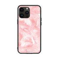 Thumbnail for 33 - iPhone 15 Pro Max Pink Feather Boho case, cover, bumper