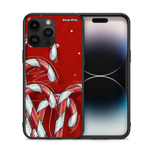 Θήκη iPhone 14 Pro Max Candy Cane από τη Smartfits με σχέδιο στο πίσω μέρος και μαύρο περίβλημα | iPhone 14 Pro Max Candy Cane case with colorful back and black bezels