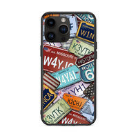 Thumbnail for iPhone 15 Pro Max Car Plates θήκη από τη Smartfits με σχέδιο στο πίσω μέρος και μαύρο περίβλημα | Smartphone case with colorful back and black bezels by Smartfits