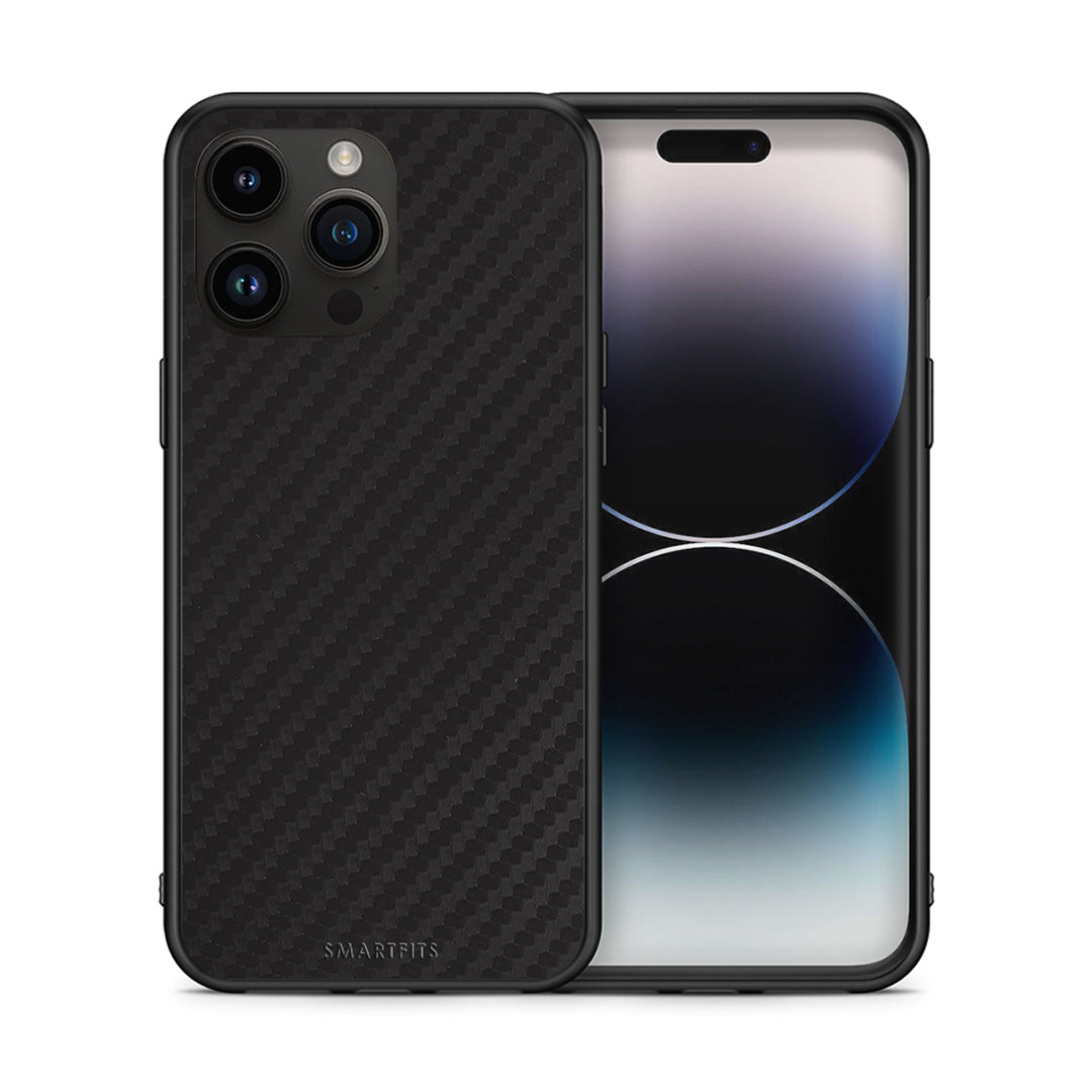 Θήκη iPhone 15 Pro Max Carbon Black από τη Smartfits με σχέδιο στο πίσω μέρος και μαύρο περίβλημα | iPhone 15 Pro Max Carbon Black case with colorful back and black bezels