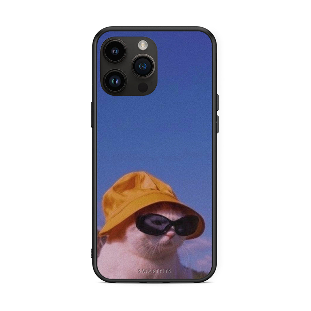 iPhone 15 Pro Max Cat Diva θήκη από τη Smartfits με σχέδιο στο πίσω μέρος και μαύρο περίβλημα | Smartphone case with colorful back and black bezels by Smartfits