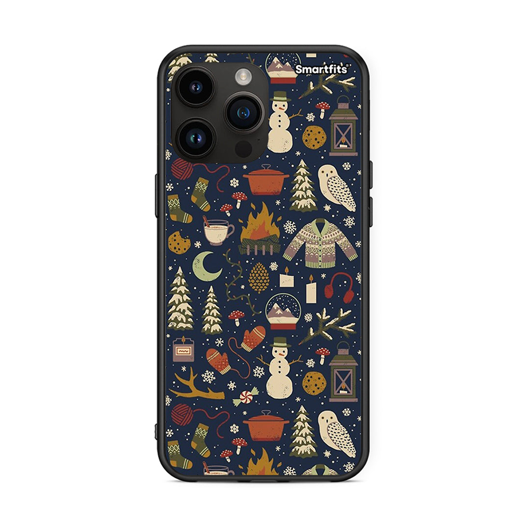 iPhone 15 Pro Max Christmas Elements θήκη από τη Smartfits με σχέδιο στο πίσω μέρος και μαύρο περίβλημα | Smartphone case with colorful back and black bezels by Smartfits