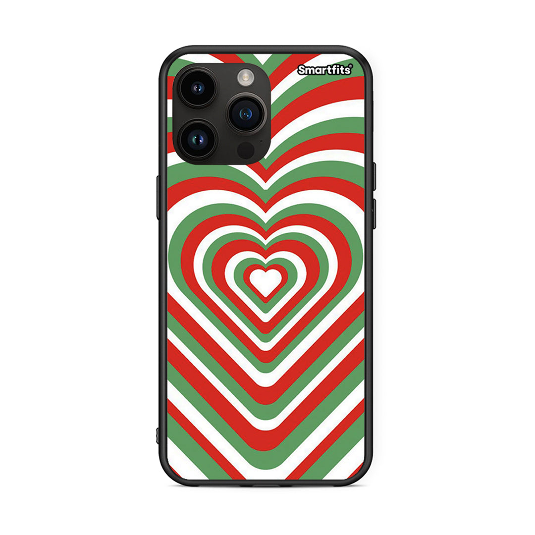 iPhone 14 Pro Max Christmas Hearts θήκη από τη Smartfits με σχέδιο στο πίσω μέρος και μαύρο περίβλημα | Smartphone case with colorful back and black bezels by Smartfits