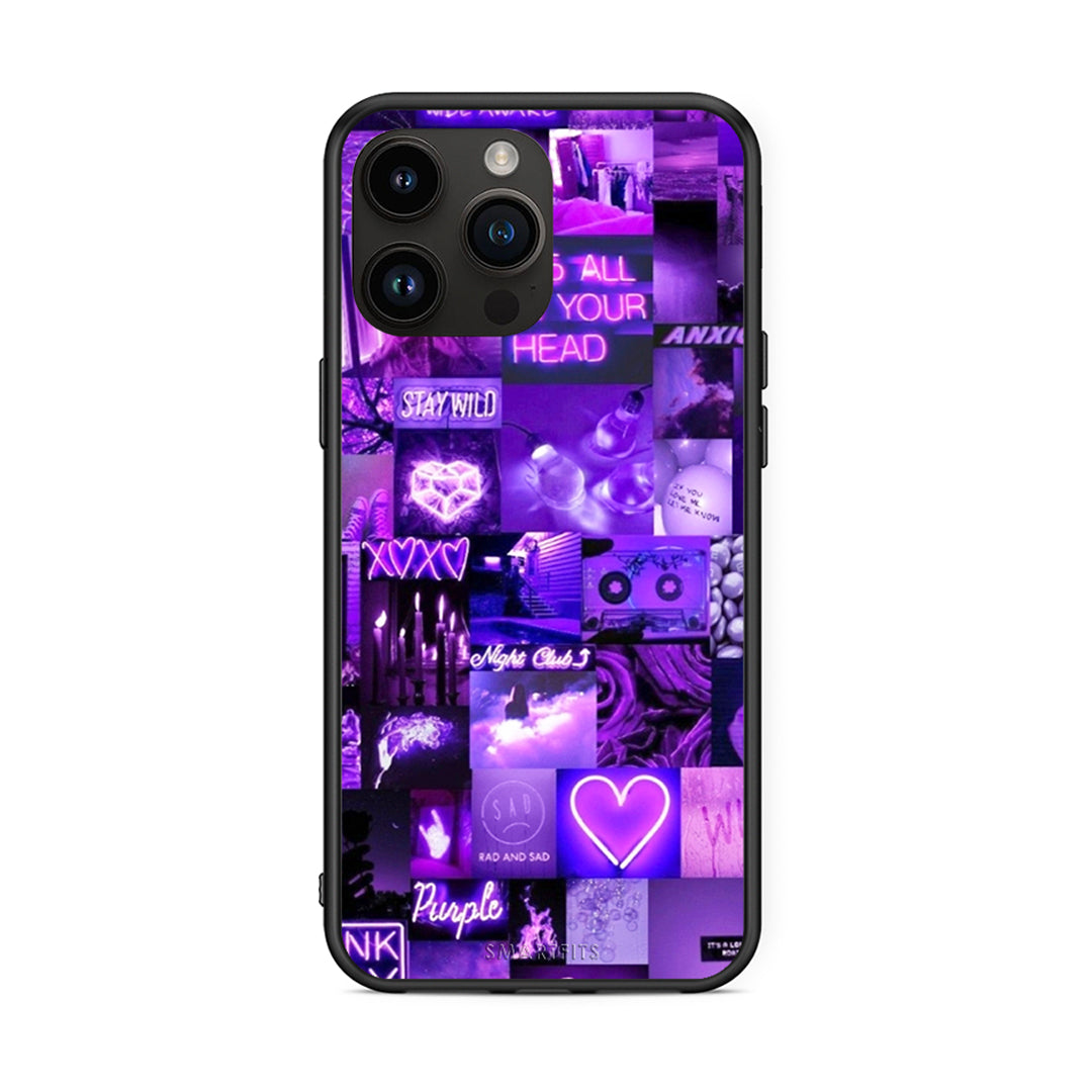 iPhone 15 Pro Max Collage Stay Wild Θήκη Αγίου Βαλεντίνου από τη Smartfits με σχέδιο στο πίσω μέρος και μαύρο περίβλημα | Smartphone case with colorful back and black bezels by Smartfits