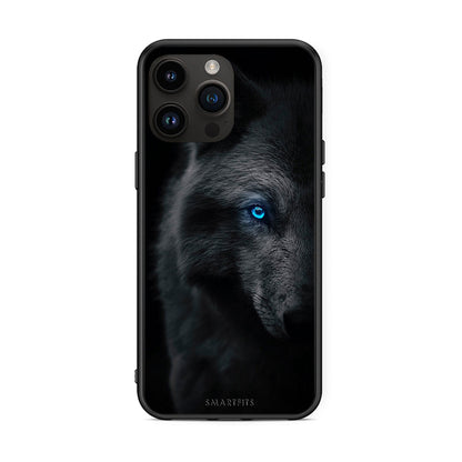 iPhone 14 Pro Max Dark Wolf θήκη από τη Smartfits με σχέδιο στο πίσω μέρος και μαύρο περίβλημα | Smartphone case with colorful back and black bezels by Smartfits