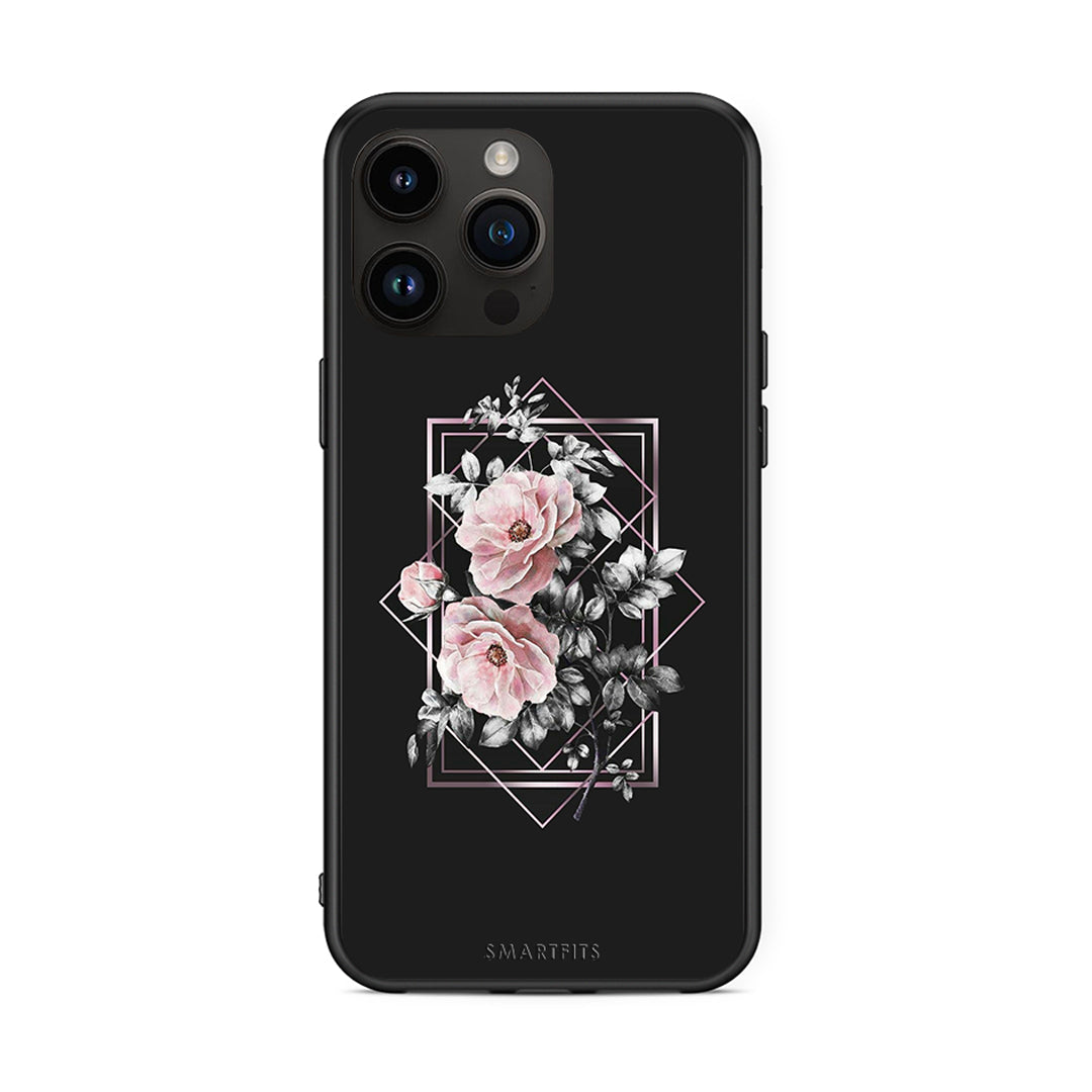 4 - iPhone 15 Pro Max Frame Flower case, cover, bumper