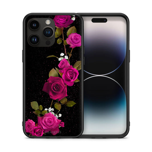 Θήκη iPhone 14 Pro Max Red Roses Flower από τη Smartfits με σχέδιο στο πίσω μέρος και μαύρο περίβλημα | iPhone 14 Pro Max Red Roses Flower case with colorful back and black bezels