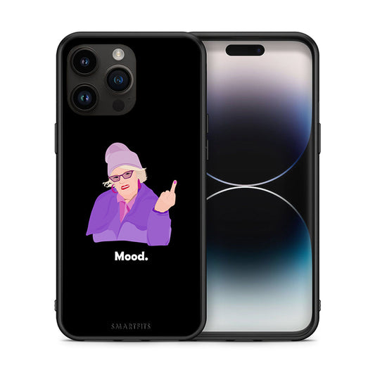 Θήκη iPhone 15 Pro Max Grandma Mood Black από τη Smartfits με σχέδιο στο πίσω μέρος και μαύρο περίβλημα | iPhone 15 Pro Max Grandma Mood Black case with colorful back and black bezels