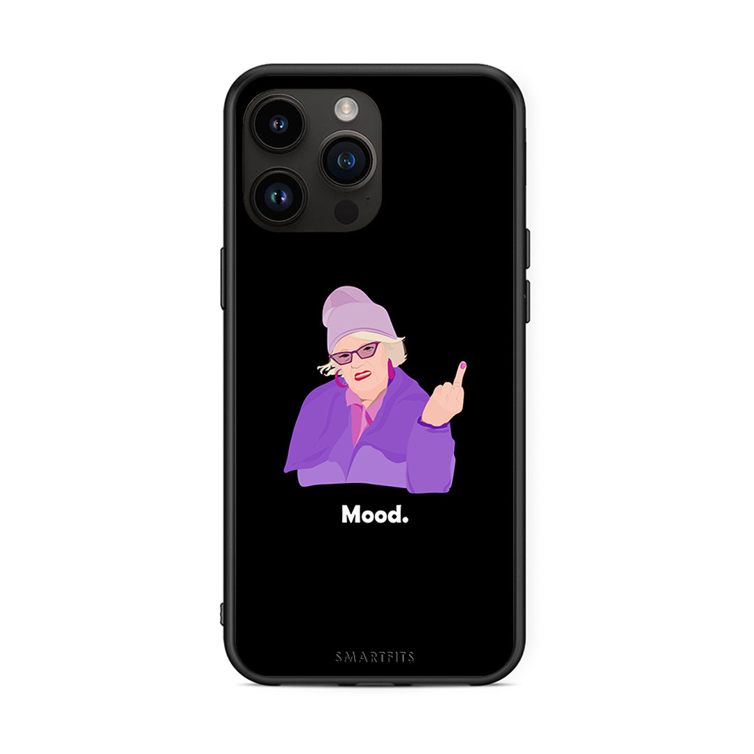 iPhone 15 Pro Max Grandma Mood Black θήκη από τη Smartfits με σχέδιο στο πίσω μέρος και μαύρο περίβλημα | Smartphone case with colorful back and black bezels by Smartfits