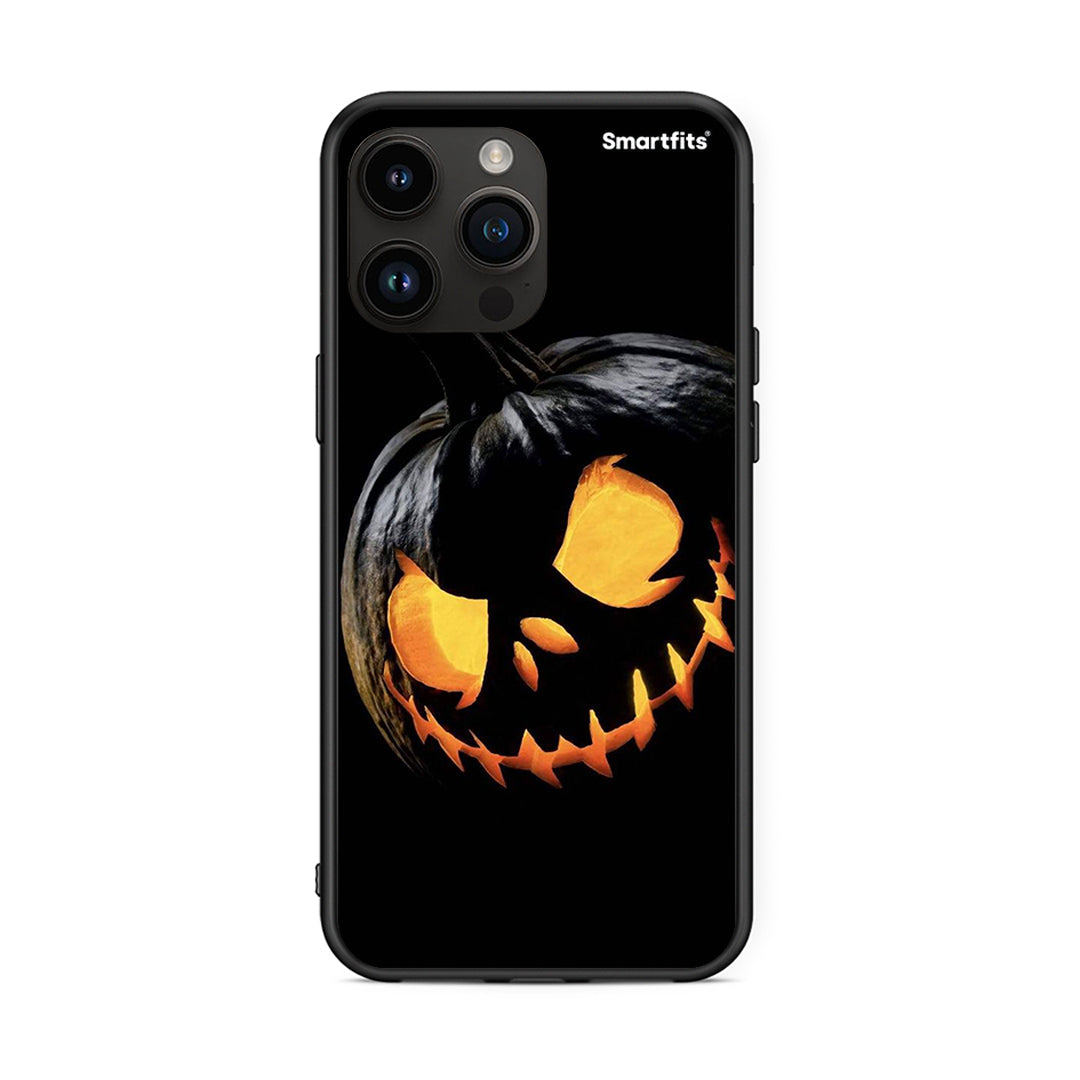 iPhone 14 Pro Max Halloween Scary Pumpkin Θήκη από τη Smartfits με σχέδιο στο πίσω μέρος και μαύρο περίβλημα | Smartphone case with colorful back and black bezels by Smartfits