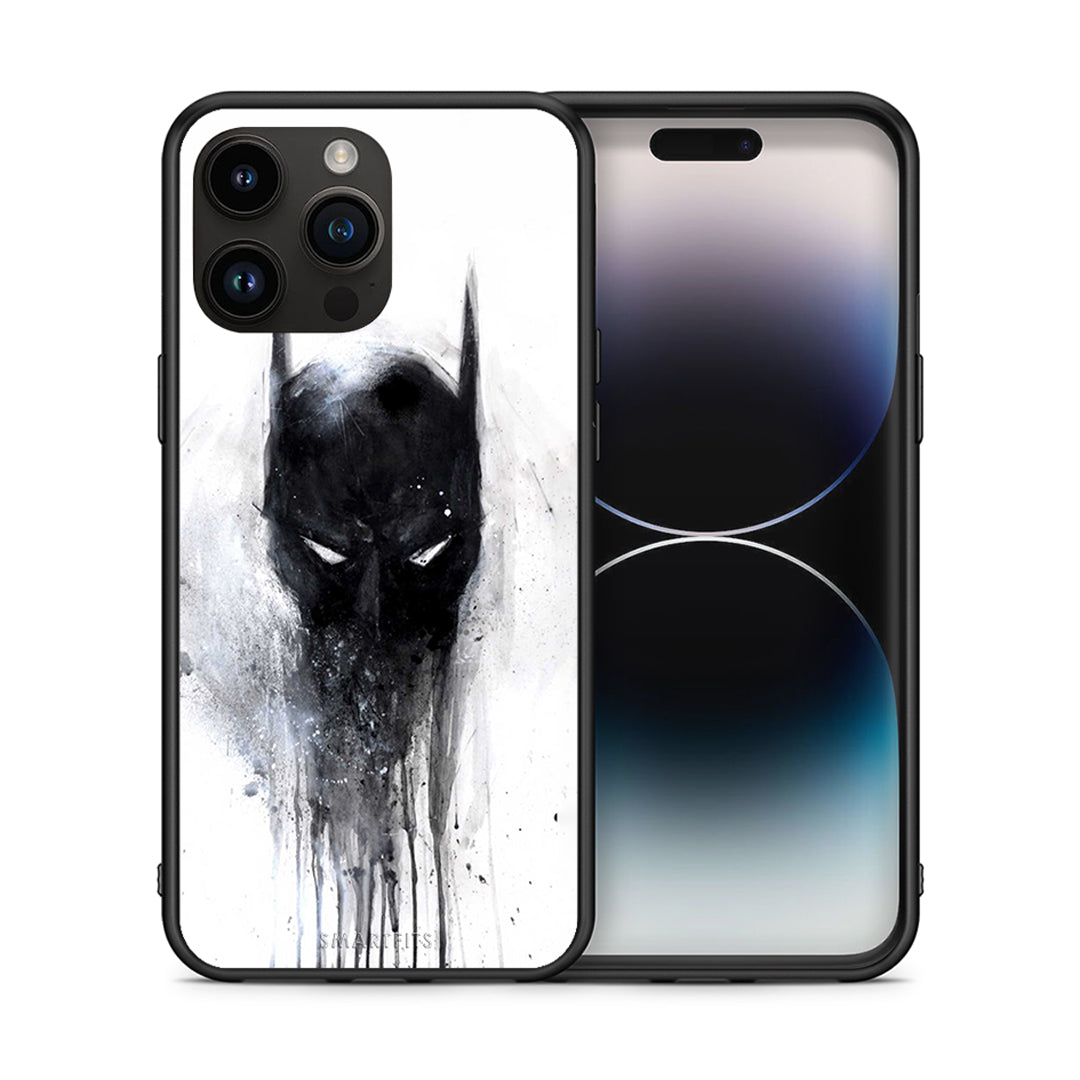Θήκη iPhone 15 Pro Max Paint Bat Hero από τη Smartfits με σχέδιο στο πίσω μέρος και μαύρο περίβλημα | iPhone 15 Pro Max Paint Bat Hero case with colorful back and black bezels
