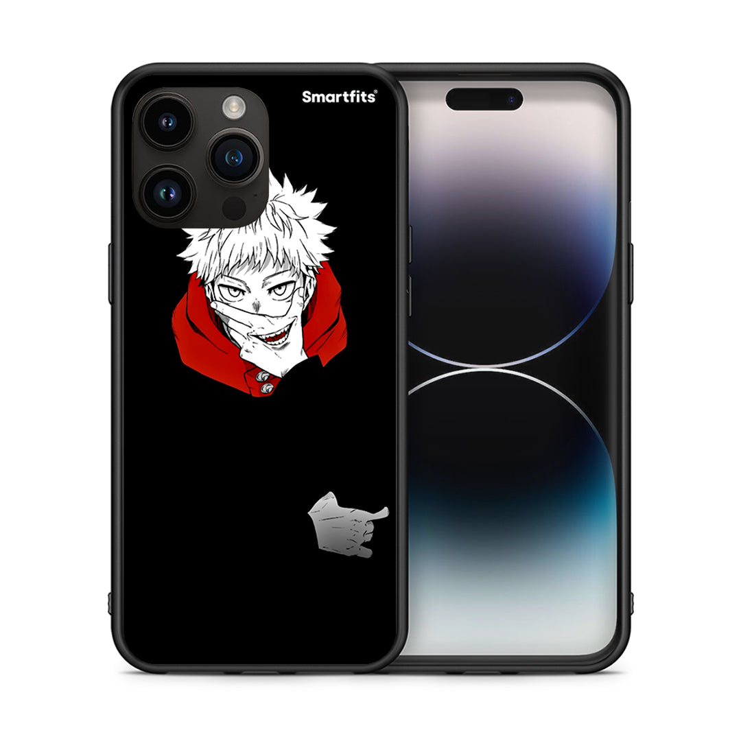 Θήκη iPhone 14 Pro Max Itadori Anime από τη Smartfits με σχέδιο στο πίσω μέρος και μαύρο περίβλημα | iPhone 14 Pro Max Itadori Anime case with colorful back and black bezels