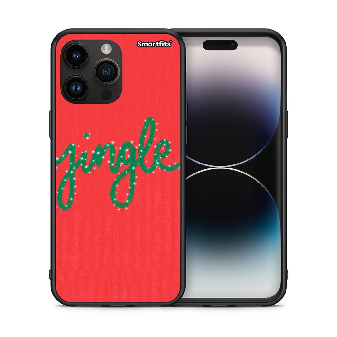 Θήκη iPhone 14 Pro Max Jingle Xmas από τη Smartfits με σχέδιο στο πίσω μέρος και μαύρο περίβλημα | iPhone 14 Pro Max Jingle Xmas case with colorful back and black bezels