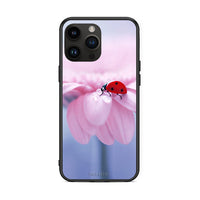Thumbnail for iPhone 15 Pro Max Ladybug Flower θήκη από τη Smartfits με σχέδιο στο πίσω μέρος και μαύρο περίβλημα | Smartphone case with colorful back and black bezels by Smartfits