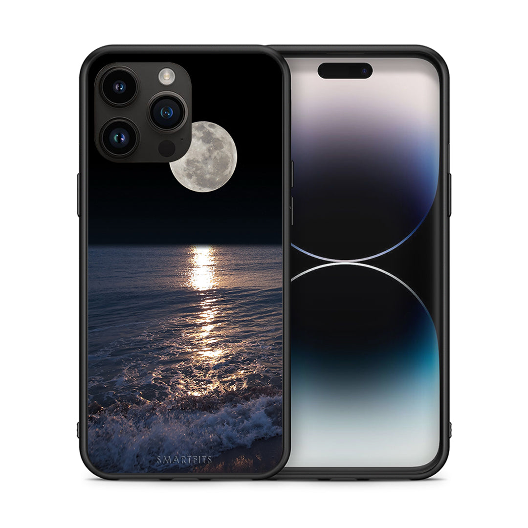 Θήκη iPhone 15 Pro Max Moon Landscape από τη Smartfits με σχέδιο στο πίσω μέρος και μαύρο περίβλημα | iPhone 15 Pro Max Moon Landscape case with colorful back and black bezels