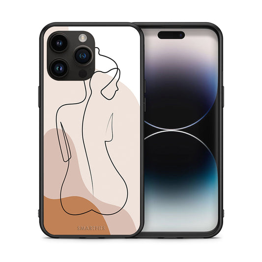 Θήκη iPhone 15 Pro Max LineArt Woman από τη Smartfits με σχέδιο στο πίσω μέρος και μαύρο περίβλημα | iPhone 15 Pro Max LineArt Woman case with colorful back and black bezels