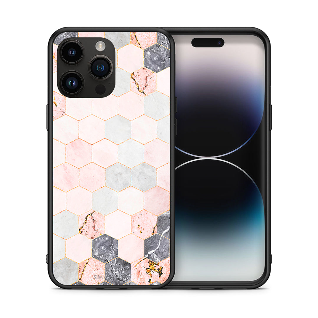 Marble Hexagon Pink - Θήκη Κινητού