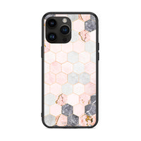 Thumbnail for 4 - iPhone 15 Pro Max Hexagon Pink Marble case, cover, bumper