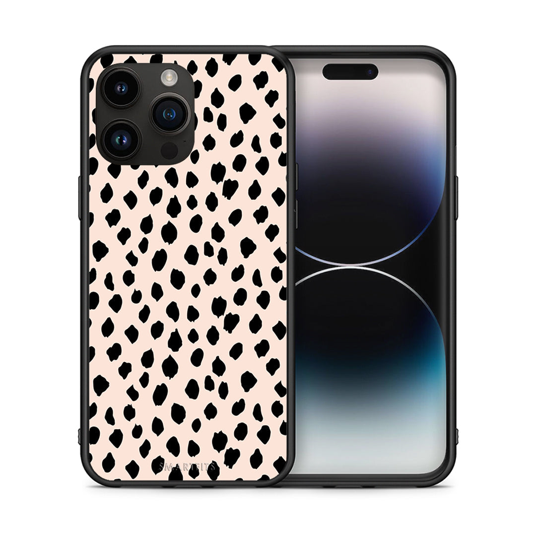 Θήκη iPhone 14 Pro Max New Polka Dots από τη Smartfits με σχέδιο στο πίσω μέρος και μαύρο περίβλημα | iPhone 14 Pro Max New Polka Dots case with colorful back and black bezels