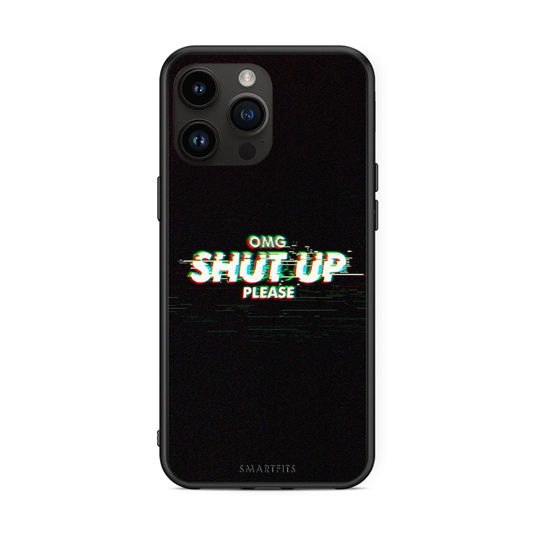 iPhone 14 Pro Max OMG ShutUp θήκη από τη Smartfits με σχέδιο στο πίσω μέρος και μαύρο περίβλημα | Smartphone case with colorful back and black bezels by Smartfits