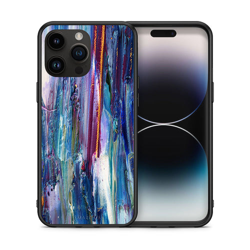 Θήκη iPhone 15 Pro Max Winter Paint από τη Smartfits με σχέδιο στο πίσω μέρος και μαύρο περίβλημα | iPhone 15 Pro Max Winter Paint case with colorful back and black bezels