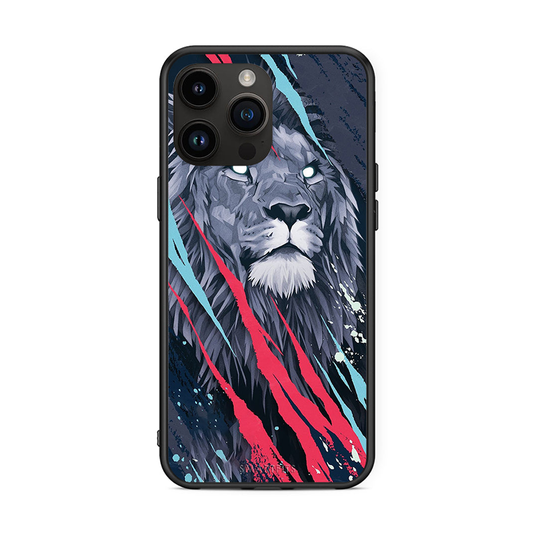 4 - iPhone 14 Pro Max Lion Designer PopArt case, cover, bumper