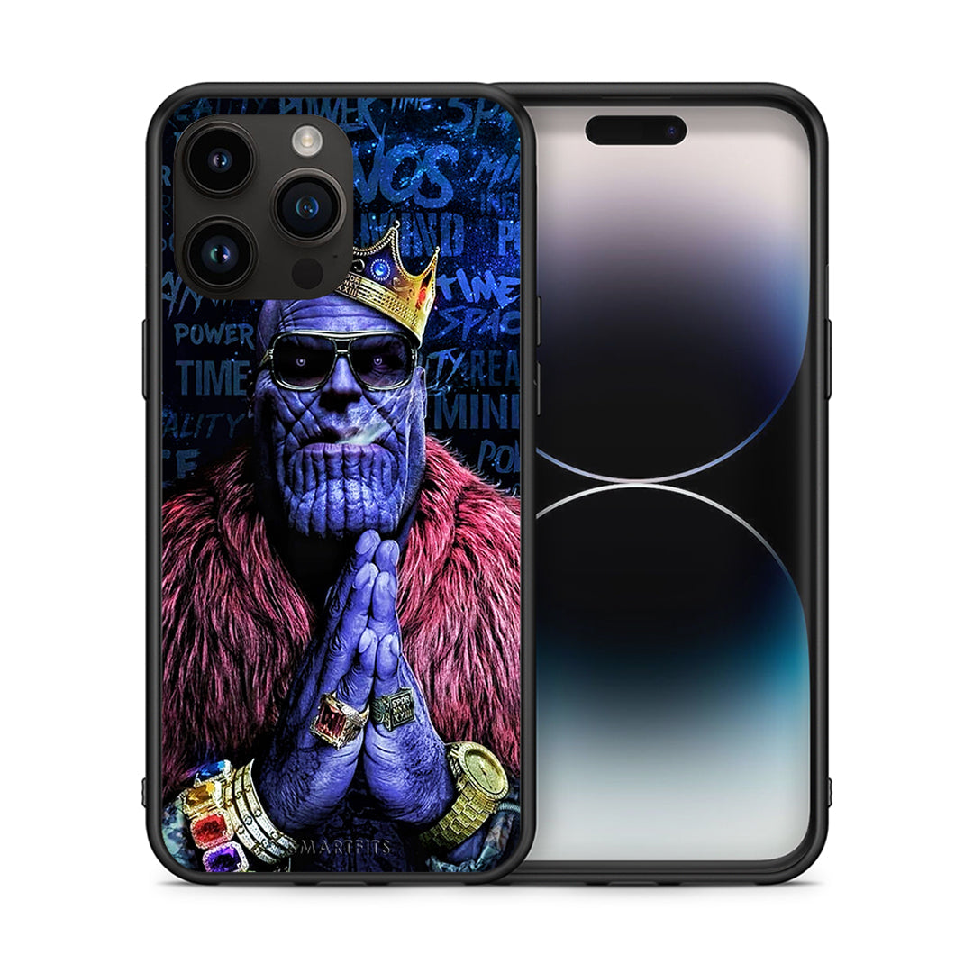 Θήκη iPhone 15 Pro Max Thanos PopArt από τη Smartfits με σχέδιο στο πίσω μέρος και μαύρο περίβλημα | iPhone 15 Pro Max Thanos PopArt case with colorful back and black bezels