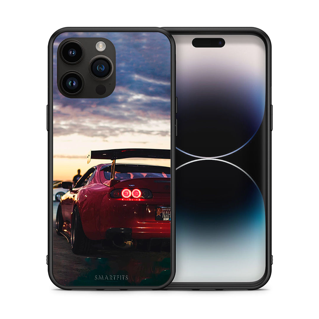 Θήκη iPhone 14 Pro Max Racing Supra από τη Smartfits με σχέδιο στο πίσω μέρος και μαύρο περίβλημα | iPhone 14 Pro Max Racing Supra case with colorful back and black bezels