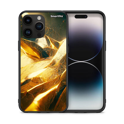 Θήκη iPhone 14 Pro Max Real Gold από τη Smartfits με σχέδιο στο πίσω μέρος και μαύρο περίβλημα | iPhone 14 Pro Max Real Gold case with colorful back and black bezels