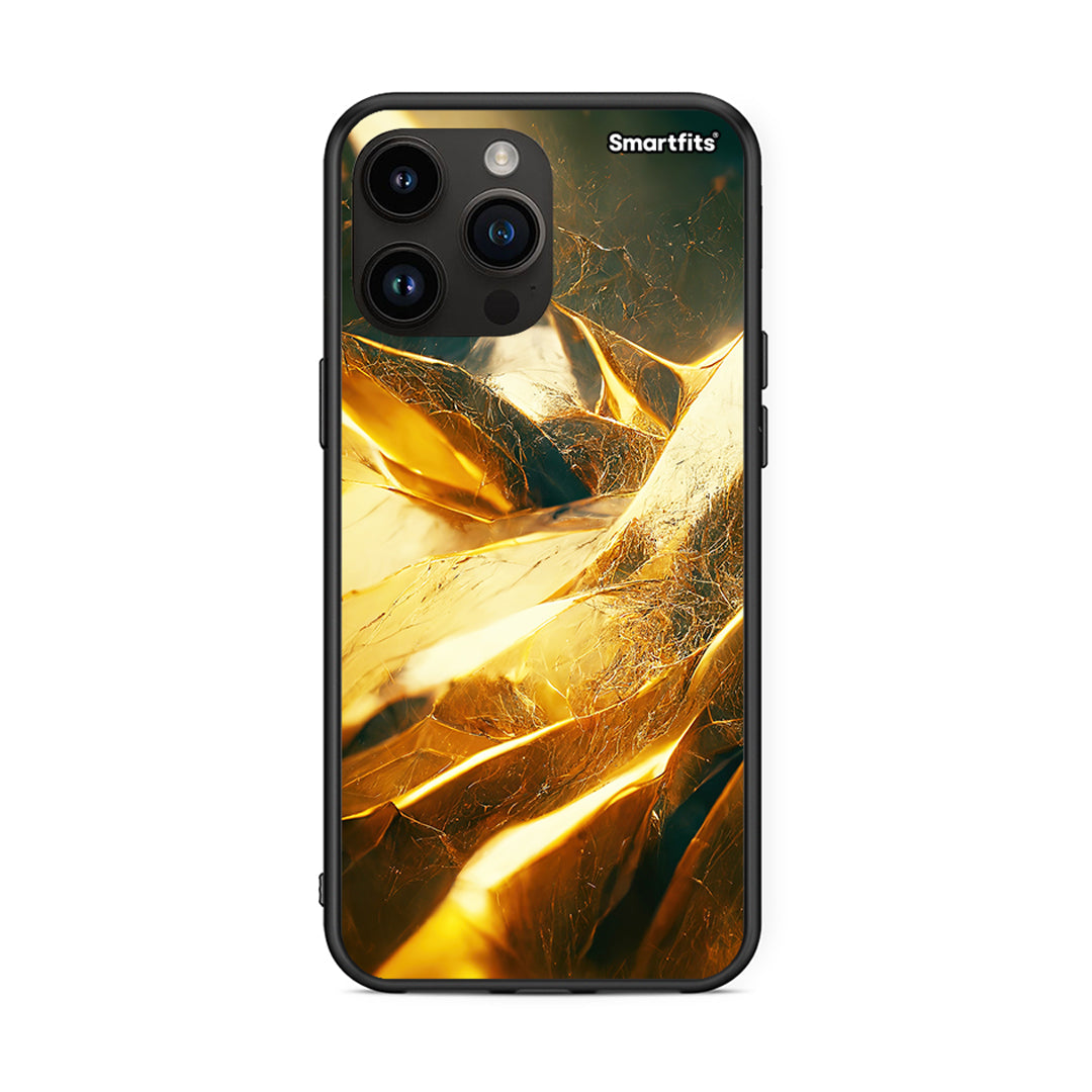 iPhone 15 Pro Max Real Gold θήκη από τη Smartfits με σχέδιο στο πίσω μέρος και μαύρο περίβλημα | Smartphone case with colorful back and black bezels by Smartfits