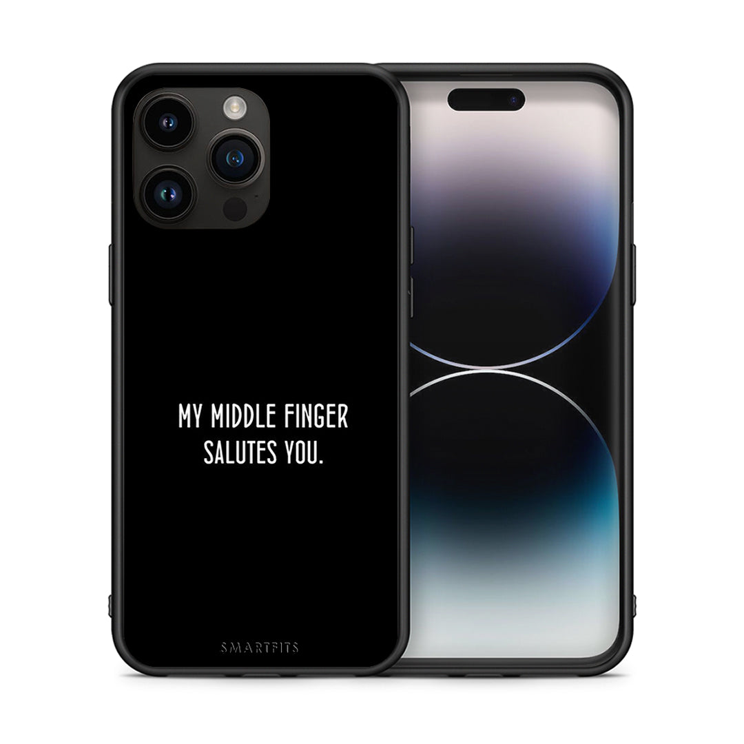 Θήκη iPhone 14 Pro Max Salute από τη Smartfits με σχέδιο στο πίσω μέρος και μαύρο περίβλημα | iPhone 14 Pro Max Salute case with colorful back and black bezels