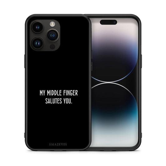 Θήκη iPhone 15 Pro Max Salute από τη Smartfits με σχέδιο στο πίσω μέρος και μαύρο περίβλημα | iPhone 15 Pro Max Salute case with colorful back and black bezels