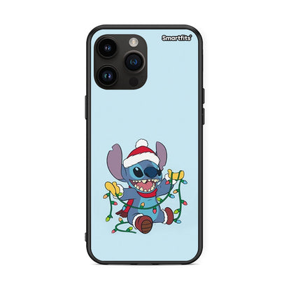 iPhone 15 Pro Max Santa Stich θήκη από τη Smartfits με σχέδιο στο πίσω μέρος και μαύρο περίβλημα | Smartphone case with colorful back and black bezels by Smartfits