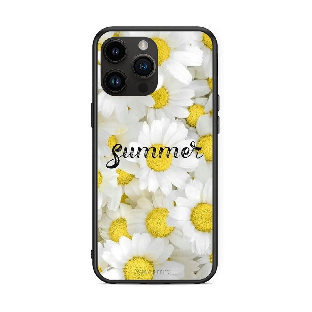 iPhone 15 Pro Max Summer Daisies Θήκη από τη Smartfits με σχέδιο στο πίσω μέρος και μαύρο περίβλημα | Smartphone case with colorful back and black bezels by Smartfits